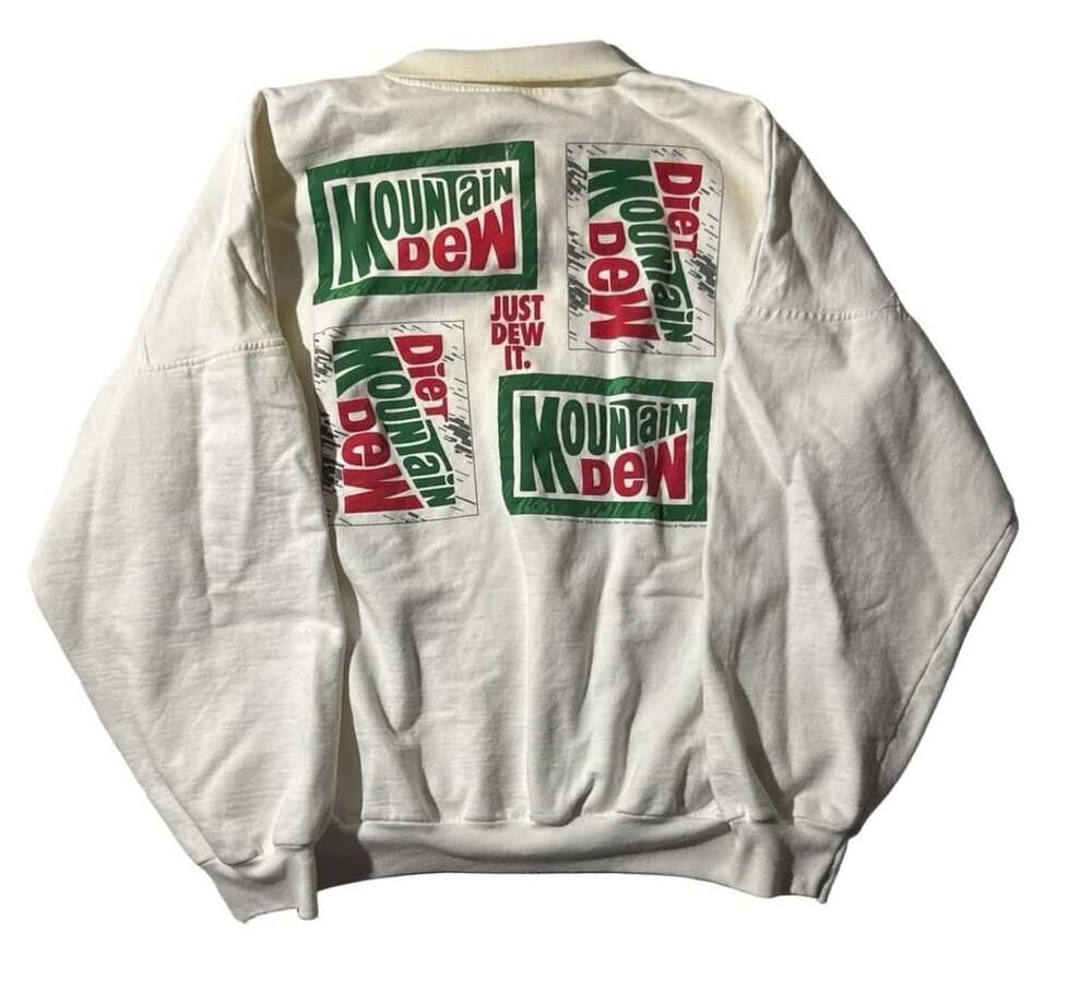 Vintage 1992 Mountain Dew Dew Day Collared Sweatshirt